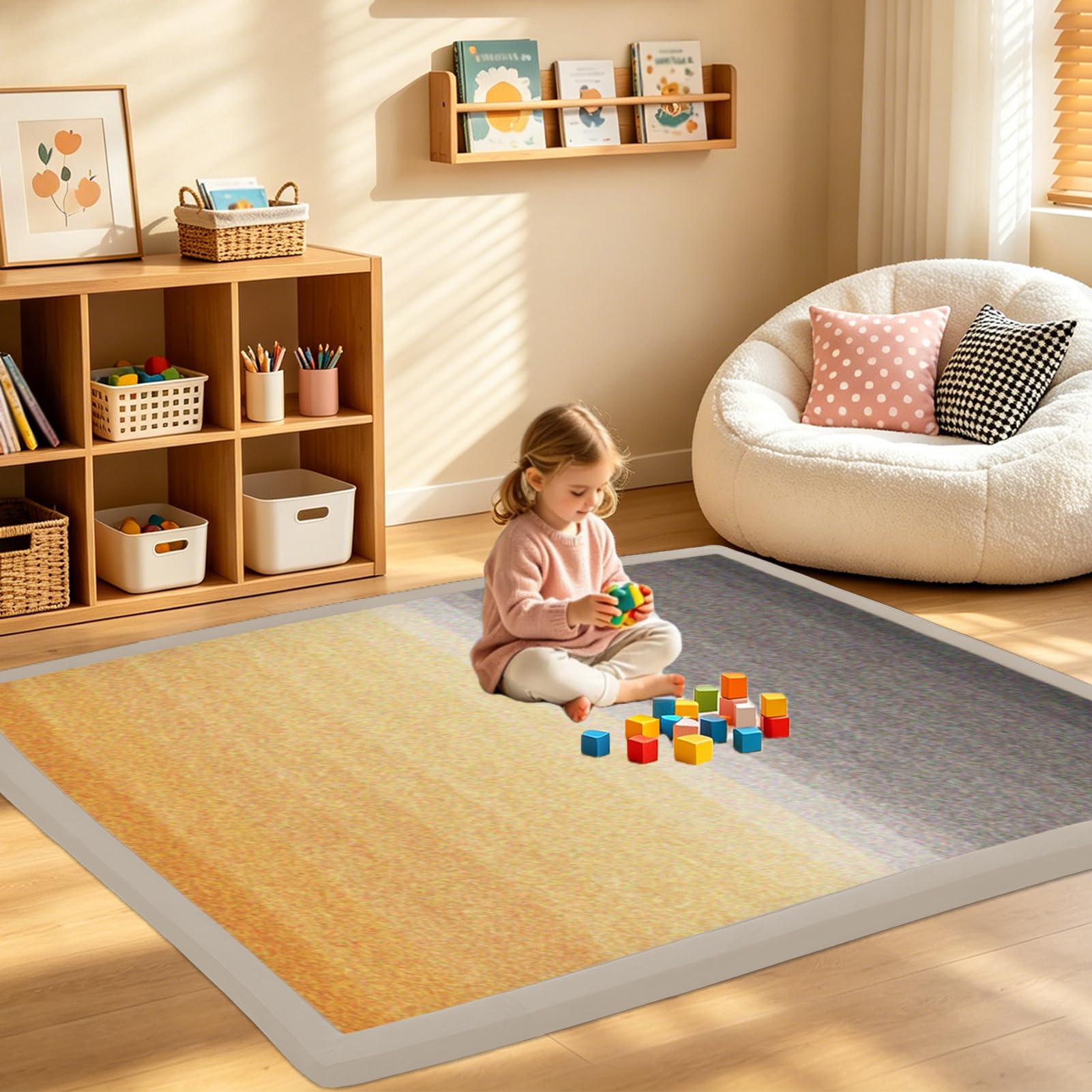 RZUMXOPY Kids Rug 200 x 350 cm Thick Baby Play Mat Foam Floor Padded Playmats for Babies Childrens, Soft Playpen Tatami Mat for Crawling & Playing, Non-Slip Bottom