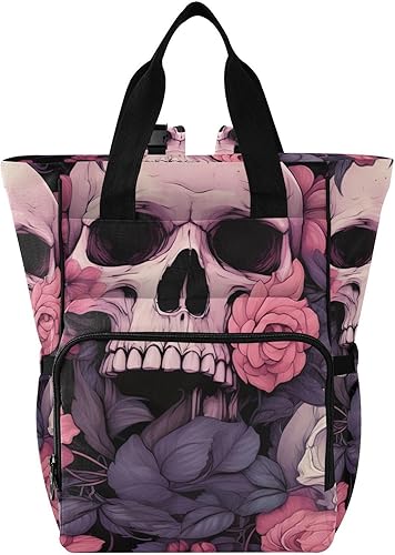 xigua Mochila de pañales de calavera multifunción para bebé, impermeable, gran capacidad, mochila de viaje para mamá y papá, C44, Mochilas de viaje