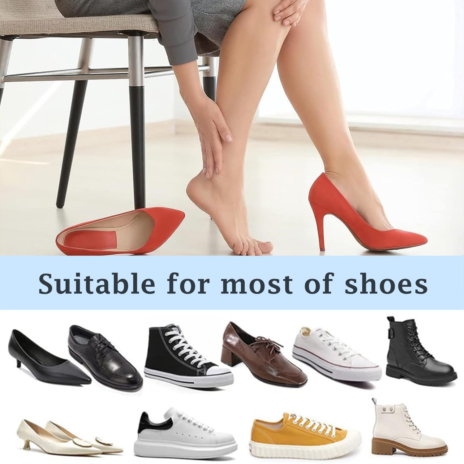 Almohadillas para el Talón,10 Pares Taloneras para Zapatos,Protector Talon Zapato Plantillas Talon para Tacones Almohadillas de Talón Autoadhesivas,Antideslizante Plantillas para Hombres y Mujeres