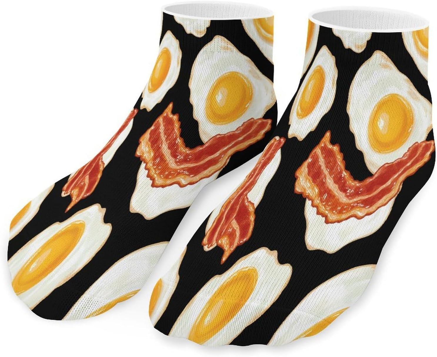 Bacon And Eggs for Breakfast 5 Pairs Low Cut Ankle Socks Casual Liner Sock No Show Invisible Socks for Men Women