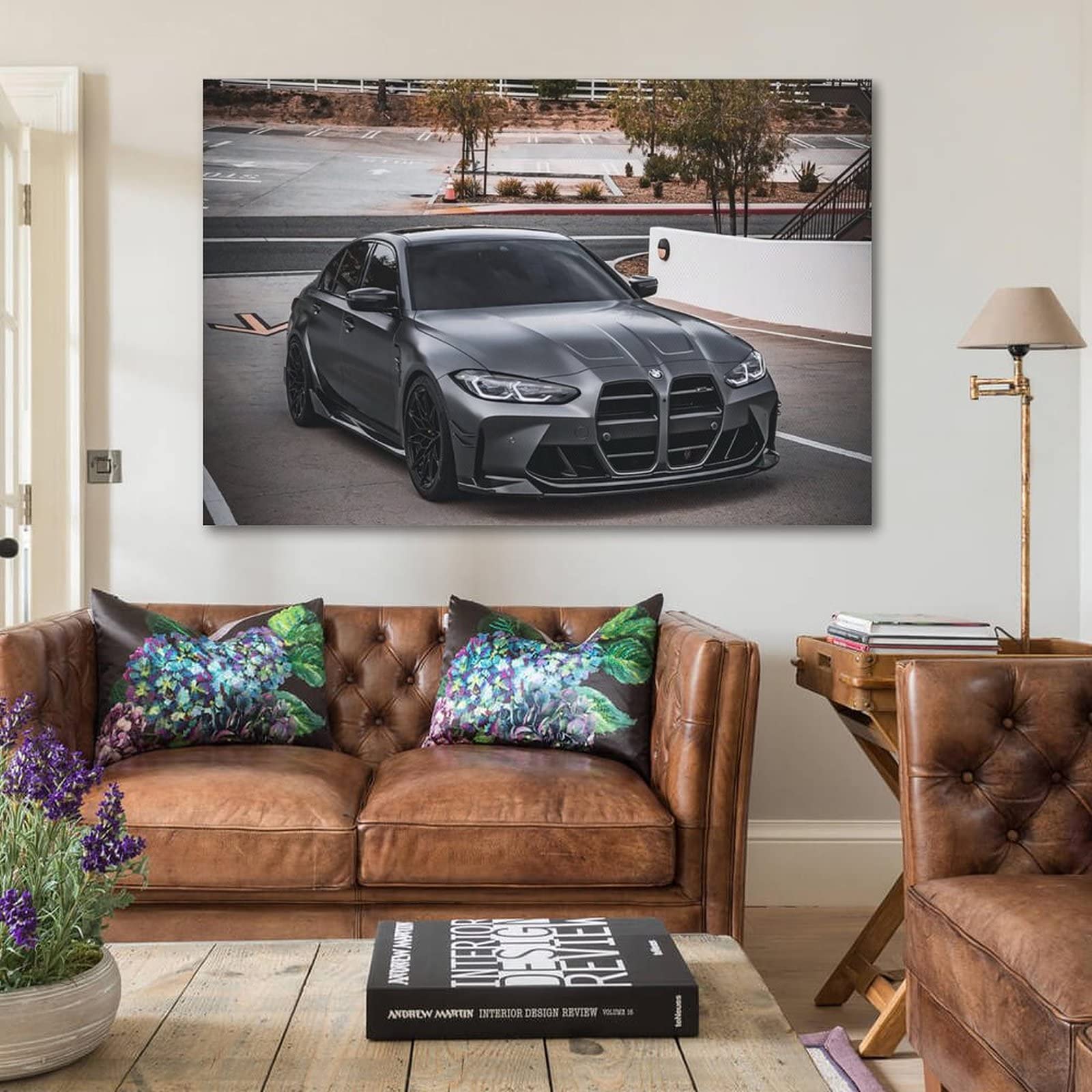 PENTAB Poster de voiture de sport BMW M3 G80 - Impression sur toile - Décoration murale moderne pour chambre à coucher et salon - 30 x 45 cm