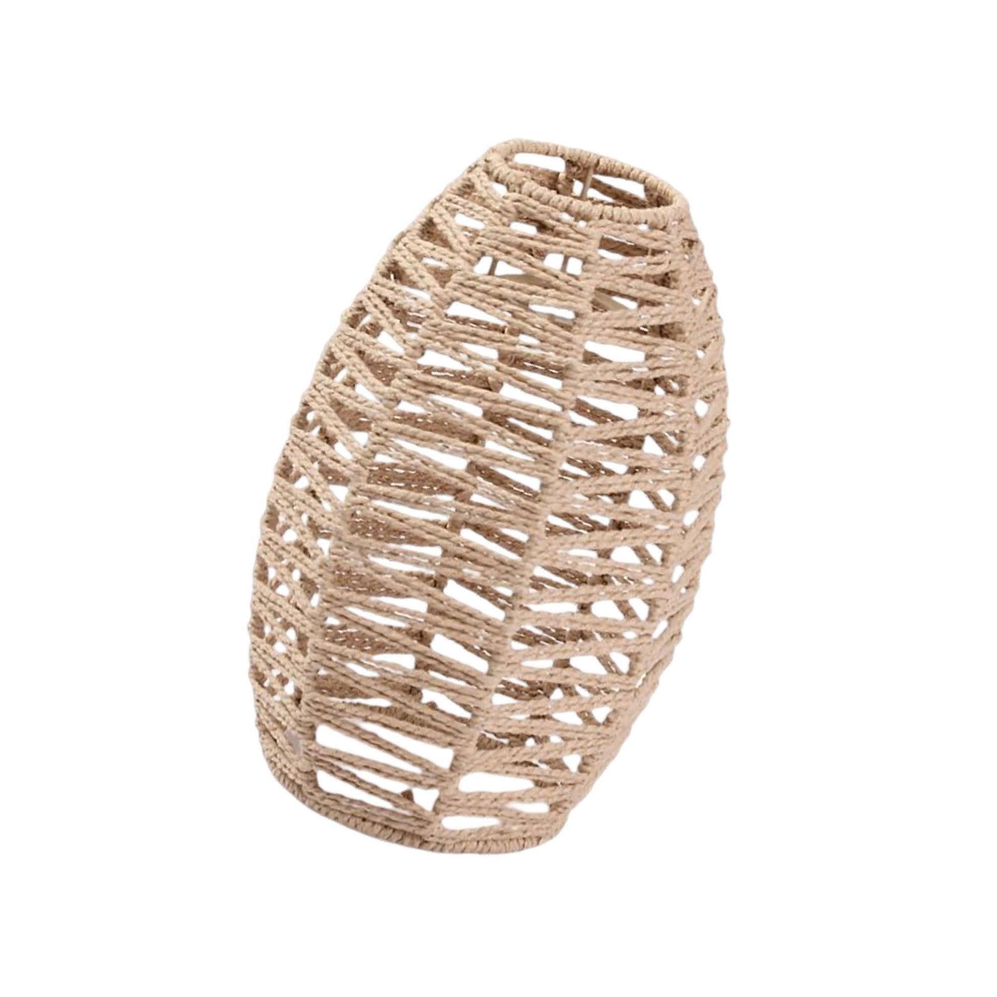 QUXVUIS Beautiful Woven Rattan Pendant Lamp Shade for Sophisticated Kitchen Island Hotel Bedroom Style Fixture Decor, XH22-014, 18x26x6.5CM
