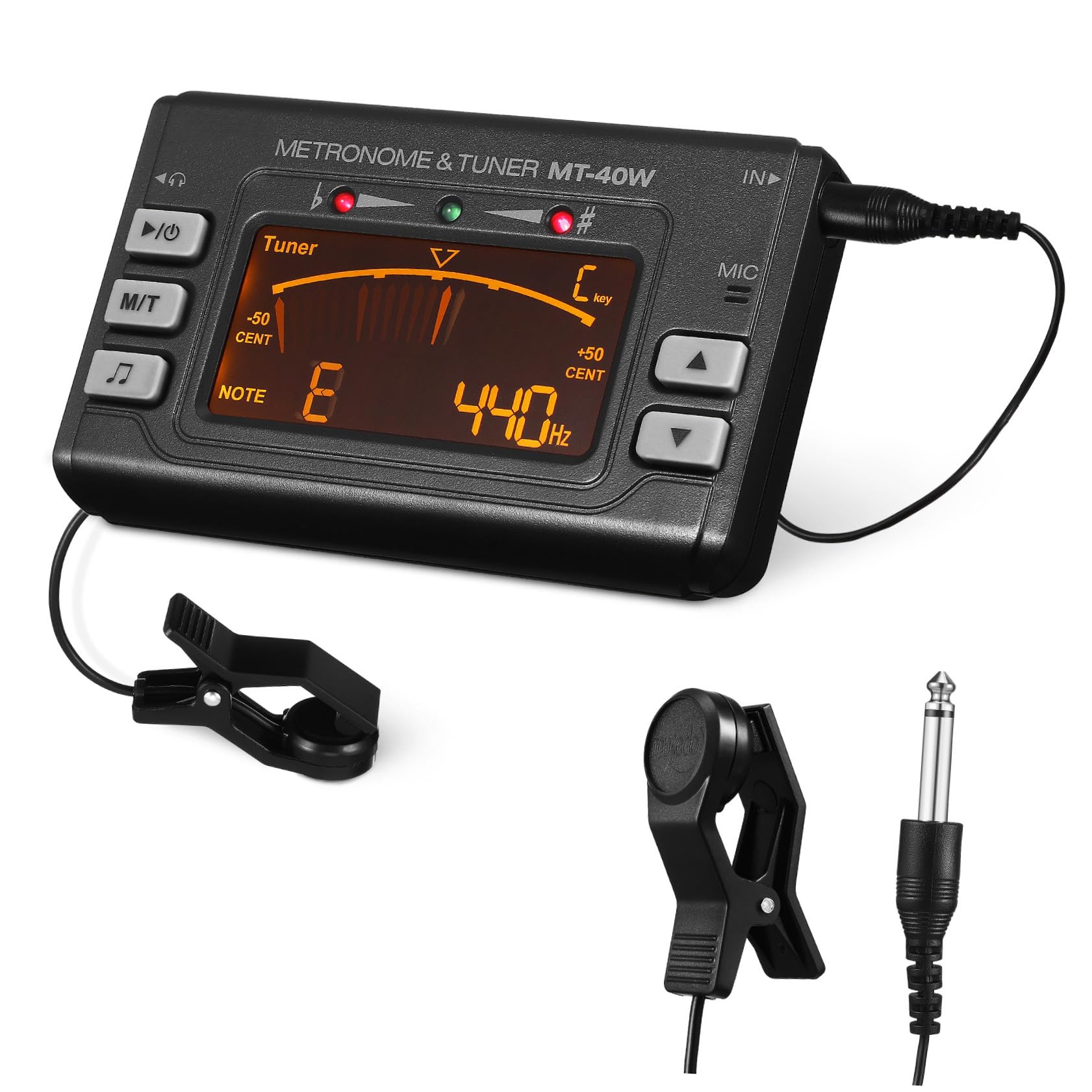Abaodam Accordatore Per Strumenti Corde e Fiato Con Display Led e Supporto Per Ukulele Chitarra Basso Violino e Mandolino Design Compatto e Portatile