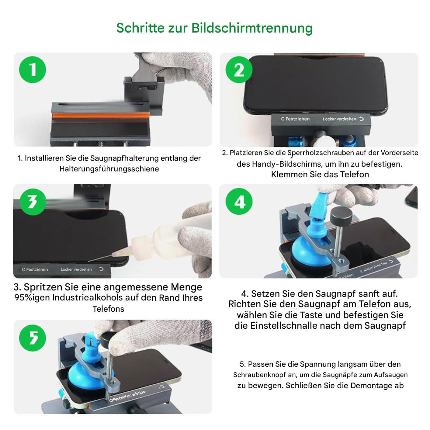 Screen Separator Machine, Funzione separatore LCD rotante Strumento di | Rimozione del coperchio del telefono 2 in 1, strumento di apertura dello schermo LCD a rotazione mult