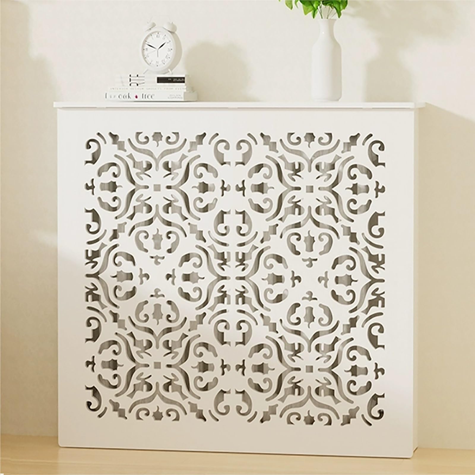 Cache-radiateur étagère rangement aménagement meuble couvre-tuyau armoire chauffante intérieure