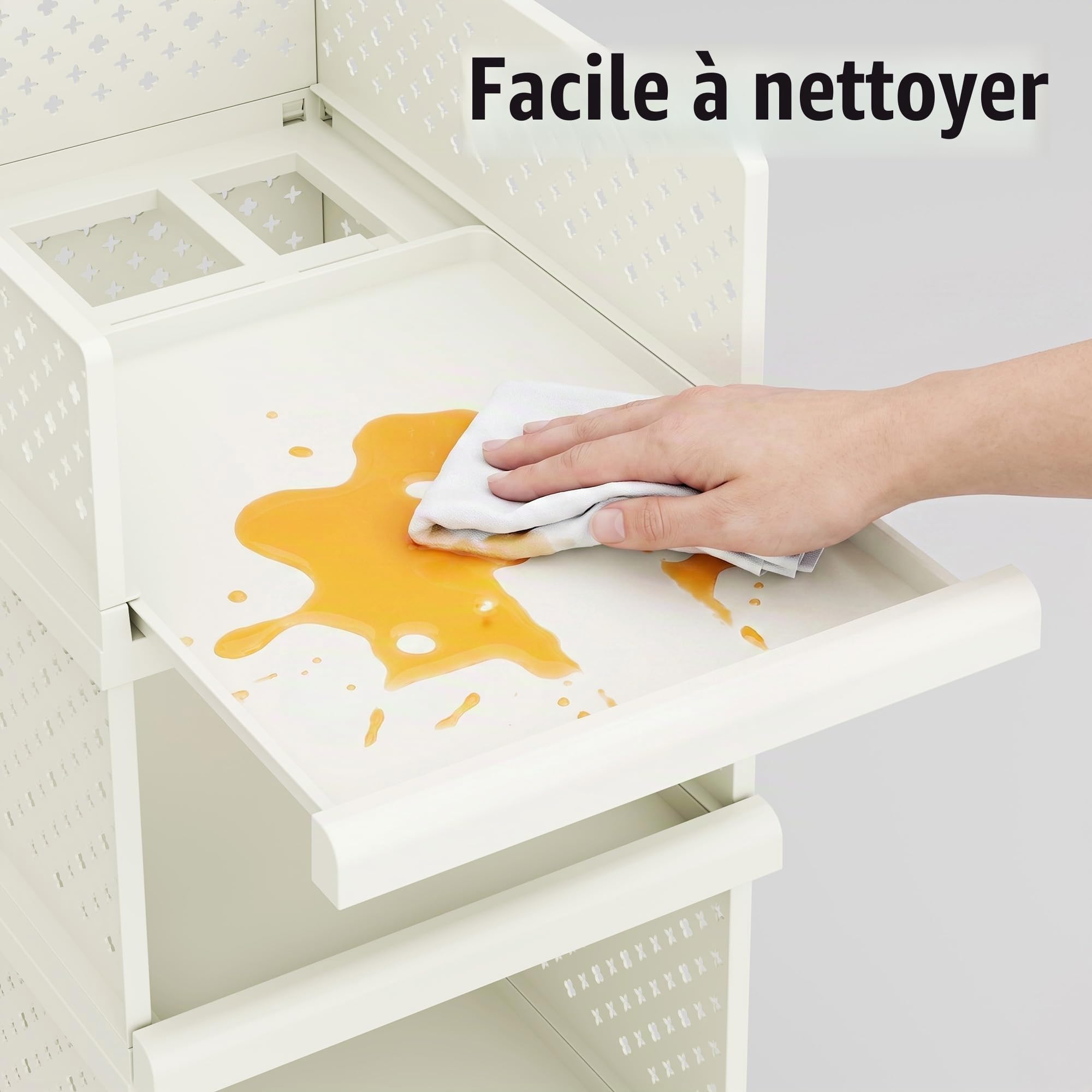 Tiroirs de rangement, 32,5 cm de large, étagère empilable pour salle de