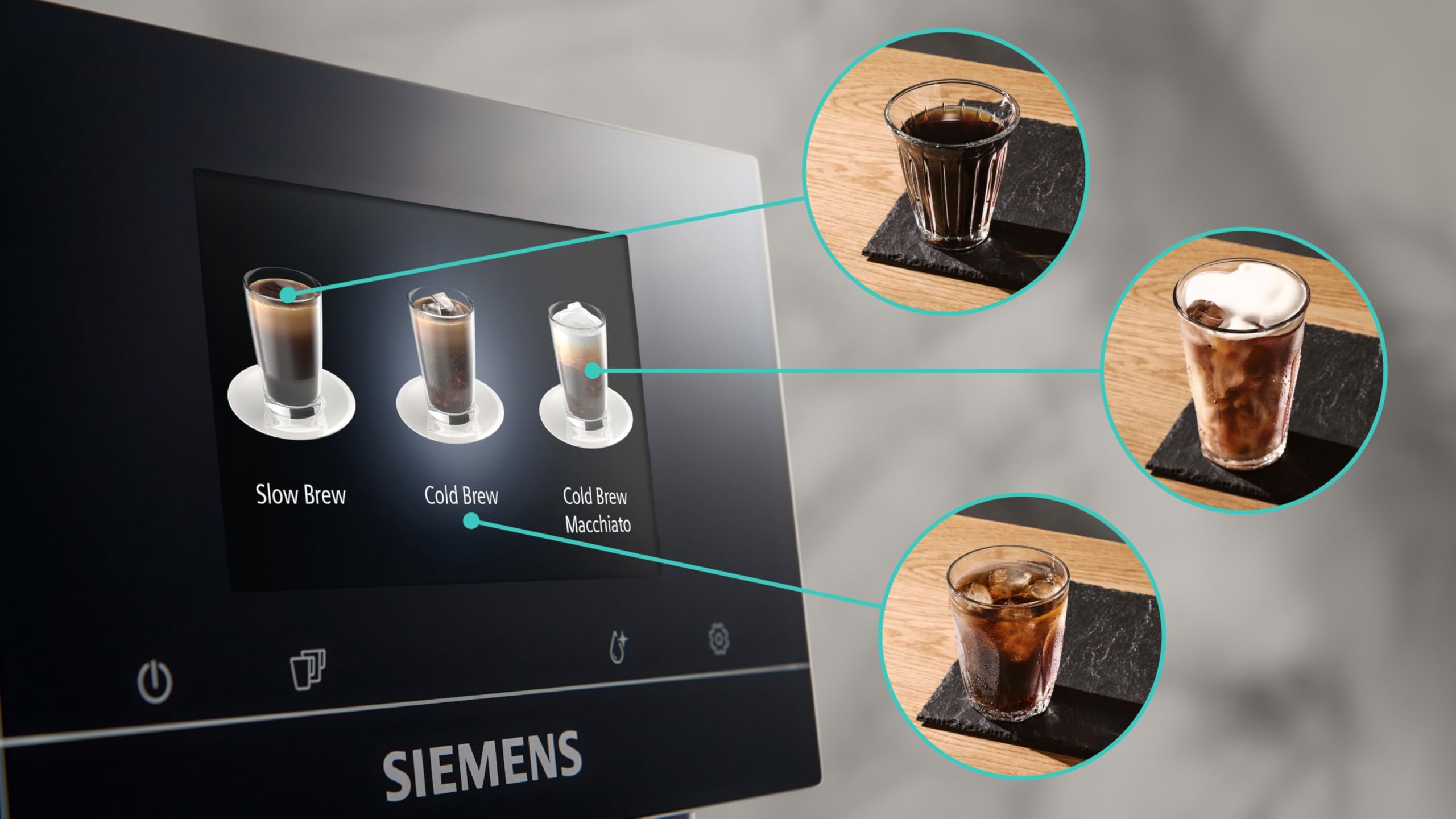SIEMENS, macchina da caffè a grano tutto automatico, EQ700, schermo iSelect,coffeeeWorld,Cold Brew,Slow Brew,Latte Bricker, Home Connect, Acciaio inossidabile,Bianco,TQ715R03 integral