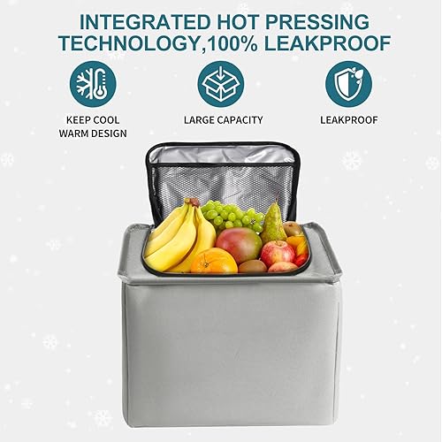 Miniatura 3 de Organizador de maletero de automóvil, almacenamiento plegable resistente de 115 litros, con bolsa térmica aislada a prueba de fugas, organizador de