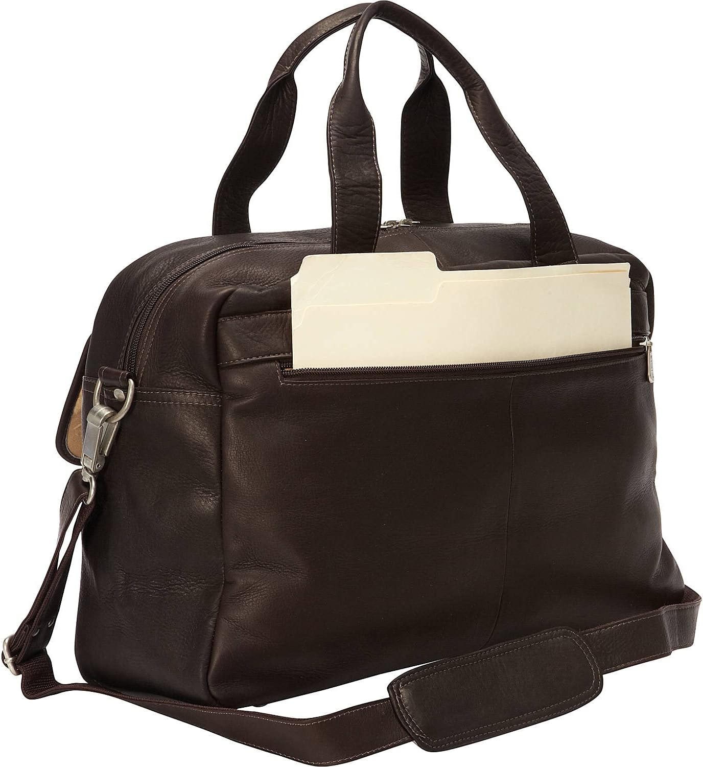 Piel Leather Multi-Pocket Carry-On, Chocolate, One Size