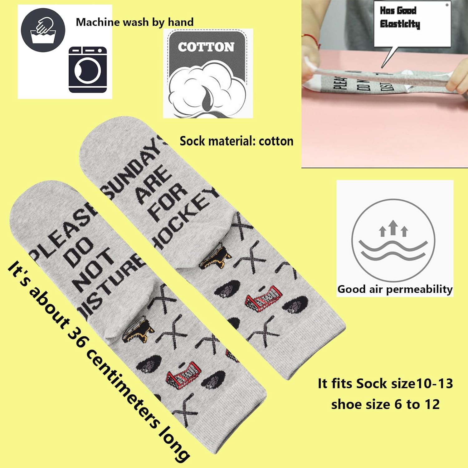 TSOTMO Hockey Season Novelty Crew Socks for Lovers Players Coach Hockey Team Gifts - Image 3