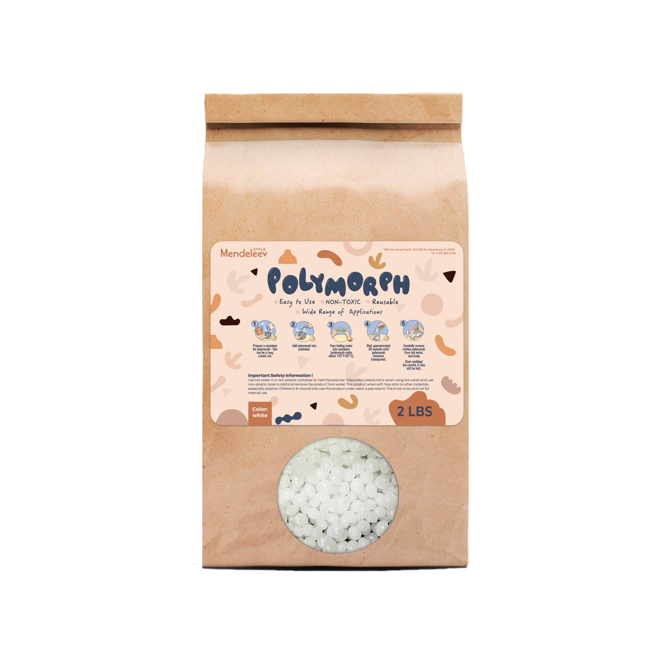 Polymorph_4LBS_Doy Pack_Brown (White, 2 LB)