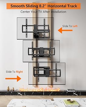 FORGING MOUNT Heavy Duty TV Wall Mount for 42-110 TVs up to 220lbs with 8.2 Sliding Moving for Screen Centering, Full Motion TV Mount Fit 24-16 Studs with Swivel,Tilt&Level, Max VESA 800x600mm
