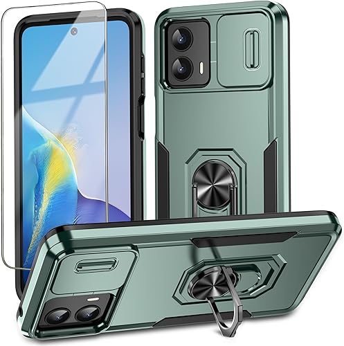 Funda para Motorola Moto G 5G 2023 con cubierta deslizante para cámara + protector de pantalla de vidrio templado, protección completa de la cámara disponible en Yaxa Guatemala