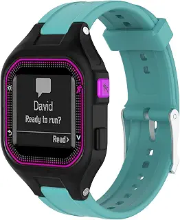 QGHXO バンド Garmin Forerunner 25用 ソフトシリコン交換用時計バンドストラップ Garmin Forerunner 25 GPS ランニングウォッチ用 (Sティール、スモール)