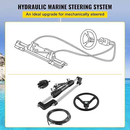 Miniatura 41 de VEVOR Hydraulic Steering Kit 300HP, Hydraulic Boat Steering Kit Helm Pump