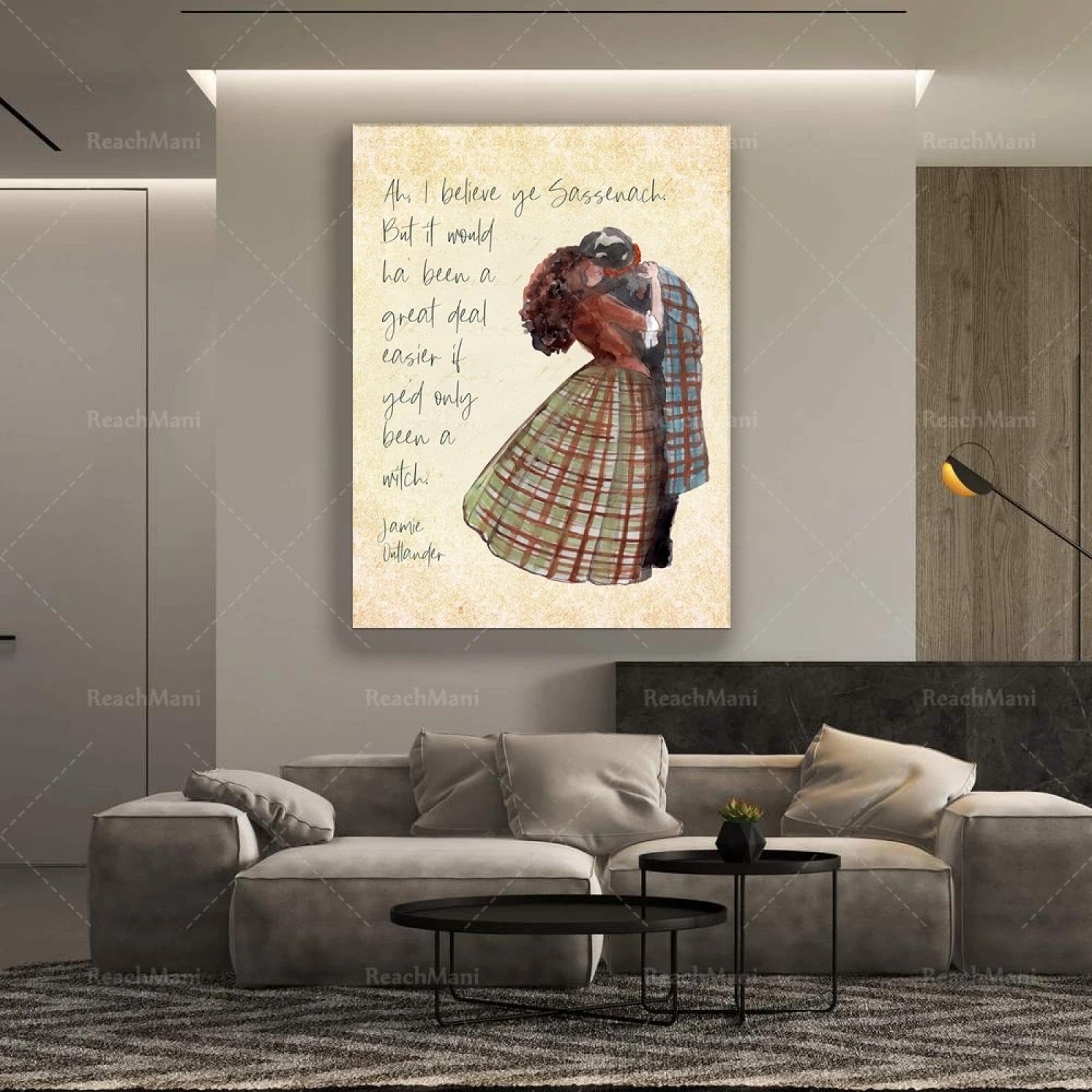Maimang Internal Frame Jamie Fraser Quote: Ah, I Believe Ye Sassenach. But It Would Ha' Been A Great Deal Easier If Ye'd Only Been A Witch. Outlander 20X30cm Frame