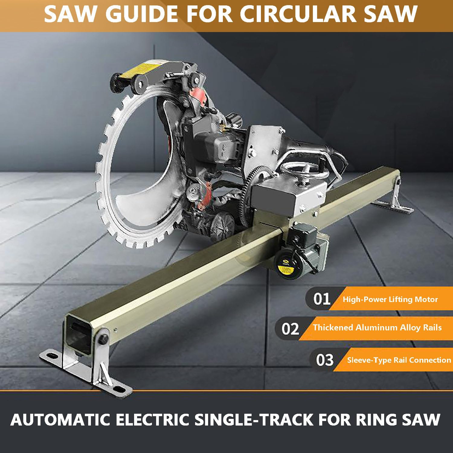 Guía para Sierra Circular 150–300 cm con Control Remoto, riel de Aluminio Reforzado, Corte Lineal Suave para Aperturas de Puertas/Ventanas y Ranuras en Pared, sin la Sierra 150cm