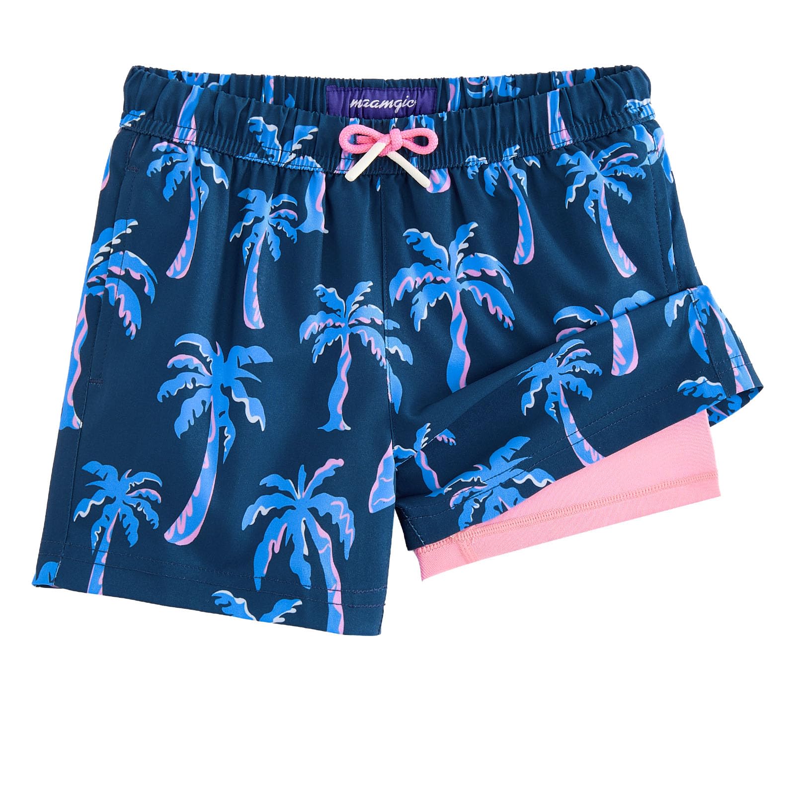 maamgic Boys Swim Trunks with Compression Liner Quick Dry Swim Shorts