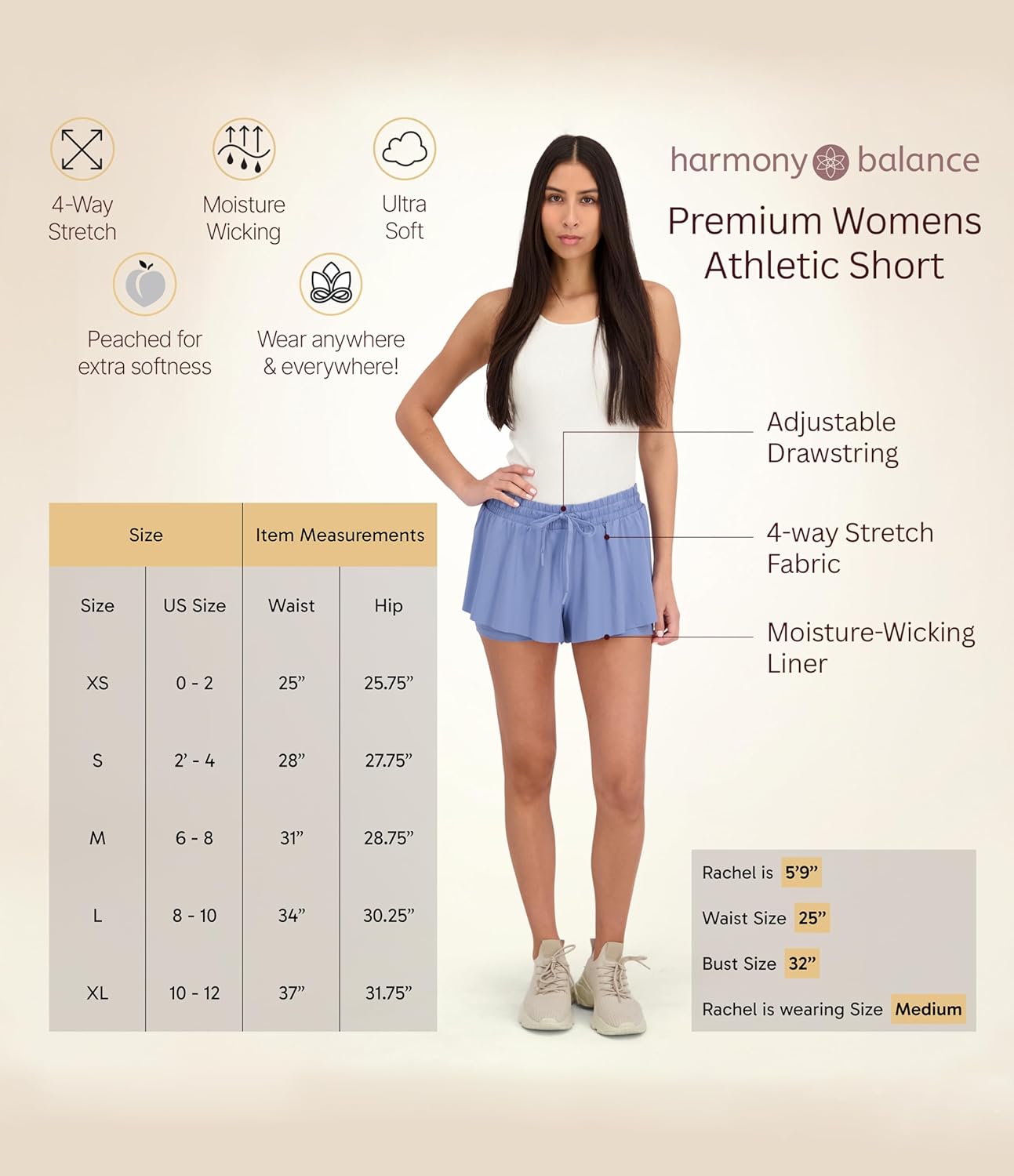 Harmony and Balance Workout Shorts, Gym Shorts Women, Lined 2-in-1 Womens Workout Shorts, Running Shorts for Women - Image 3