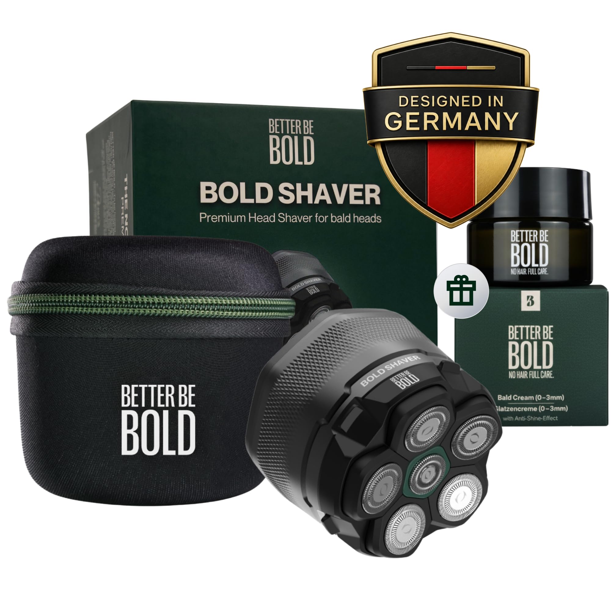 BETTER BE BOLD – Afeitadora eléctrica cabeza calva I Rasuradora ergonómica cuero cabelludo