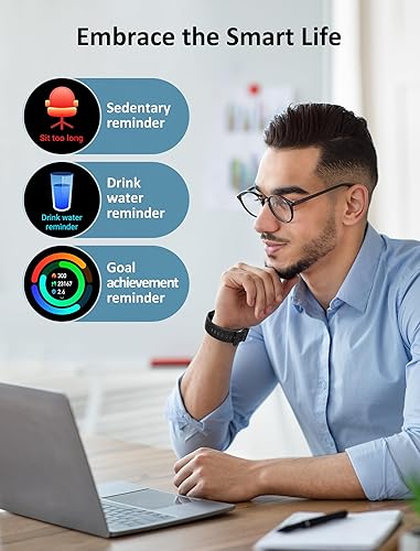 Miniatura 8 de Reloj inteligente para hombres y mujeres con pantalla táctil, reloj inteligente con asistente de voz y recordatorios de mensajes, rastreador de