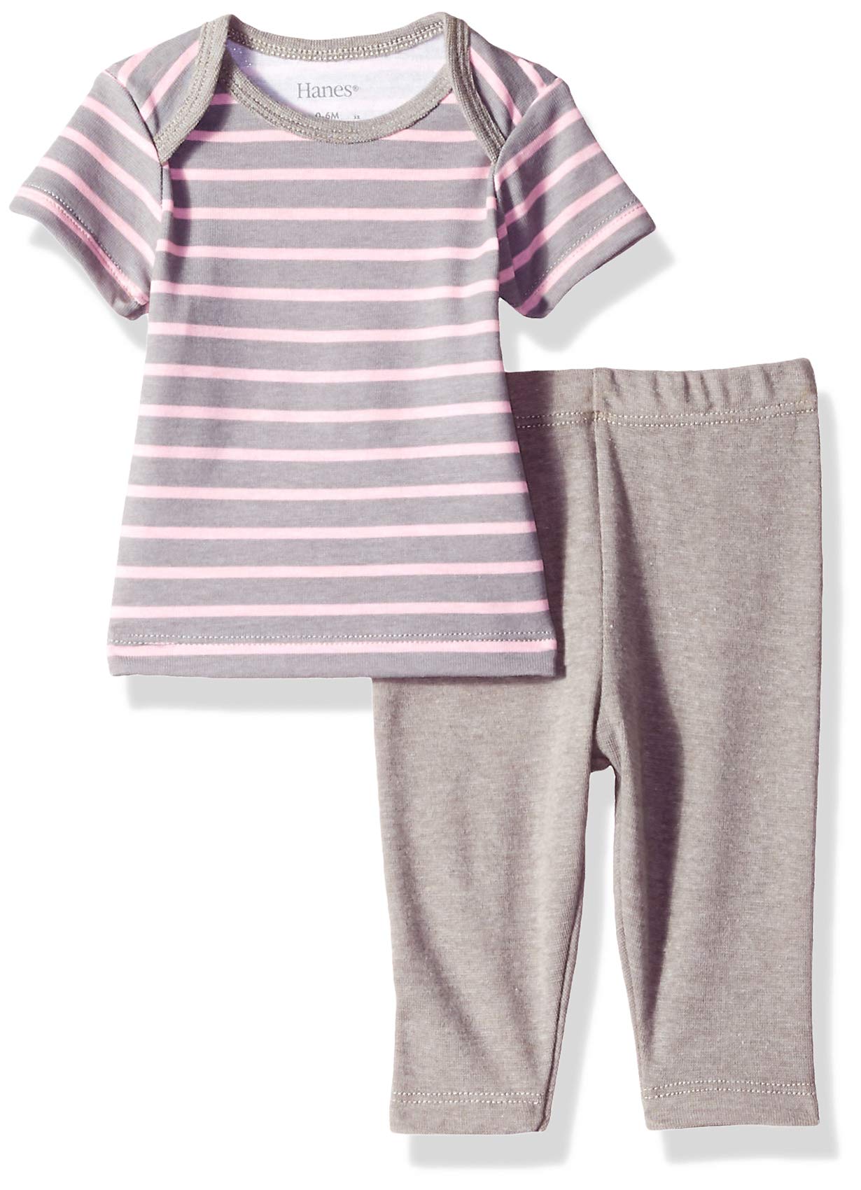 Hanes Juego de canastilla unisex Flexy de 2 piezas (pantalón con camiseta de manga corta)