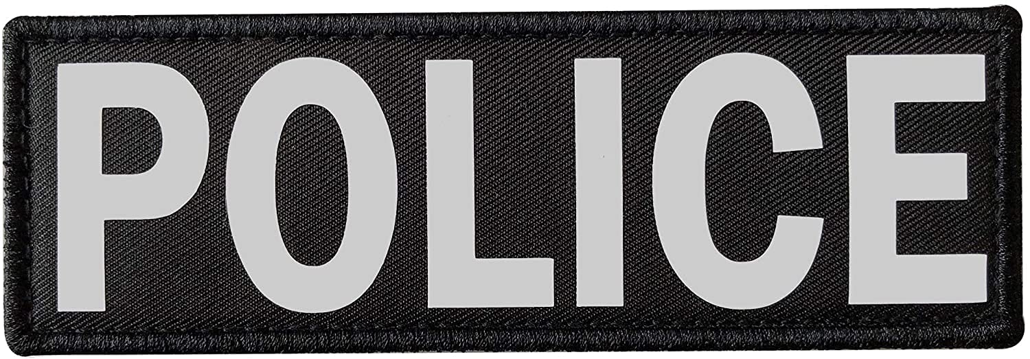 Untra Reflective Back Panel Police Patch with Hook and Loop (6x2 inch)