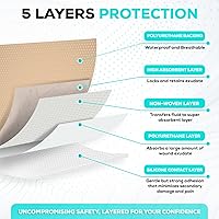 Vista 4 de MedVance TM Silicone – Tamaño del apósito de espuma adhesiva de silicona con bordes, 6 x 6 pulgadas (almohadilla de 4.1 x 4.1 pulgadas), caja de 5