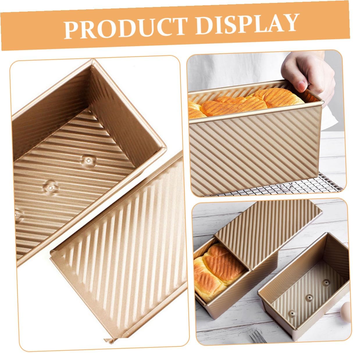minkissy Nonstick Bread Loaf Pan with Lid 450 Gram Pullman Toast Mold Baking Pan Set for Oven Homemade Bread Baking