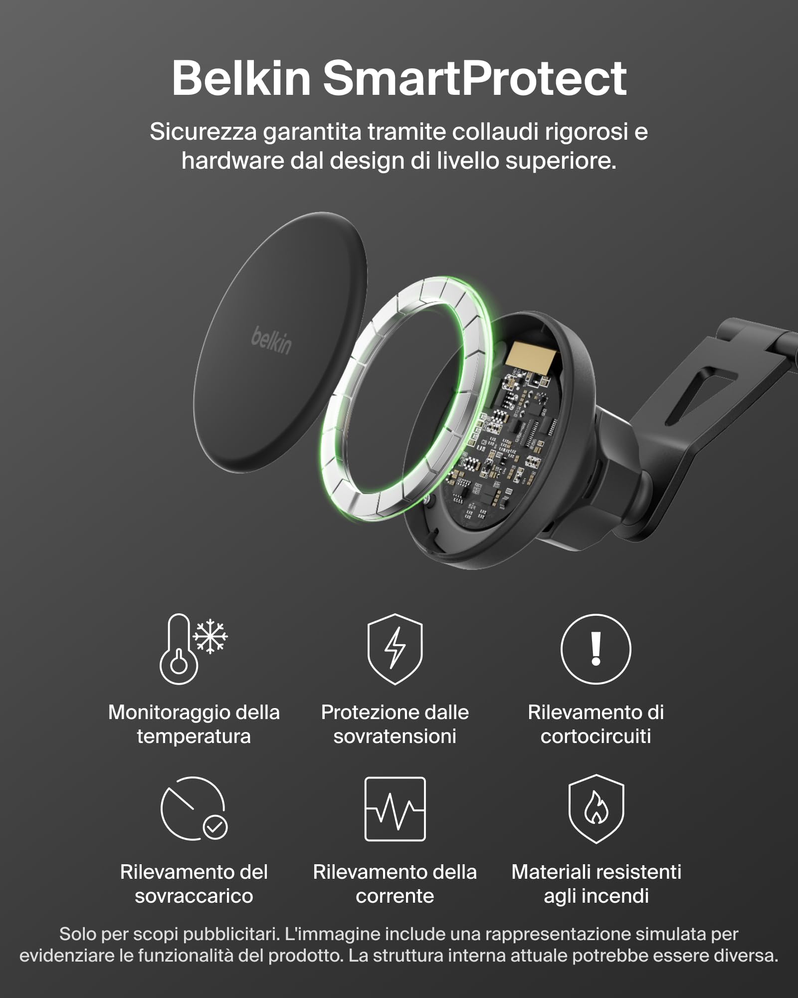 Belkin BoostCharge Caricatore Wireless per Auto Qi2, Supporto Magnetico per Telefono per Bocchette dell'Aria con Cavo USB C, Ricarica Rapida Compatibile con MagSafe per iPhone, Galaxy, Pixelsnap, Nero