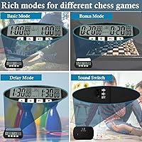 Vista 7 de Temporizador digital de reloj de ajedrez, temporizador de ajedrez QINFIEY para juegos de mesa, profesional con función de cuenta regresiva