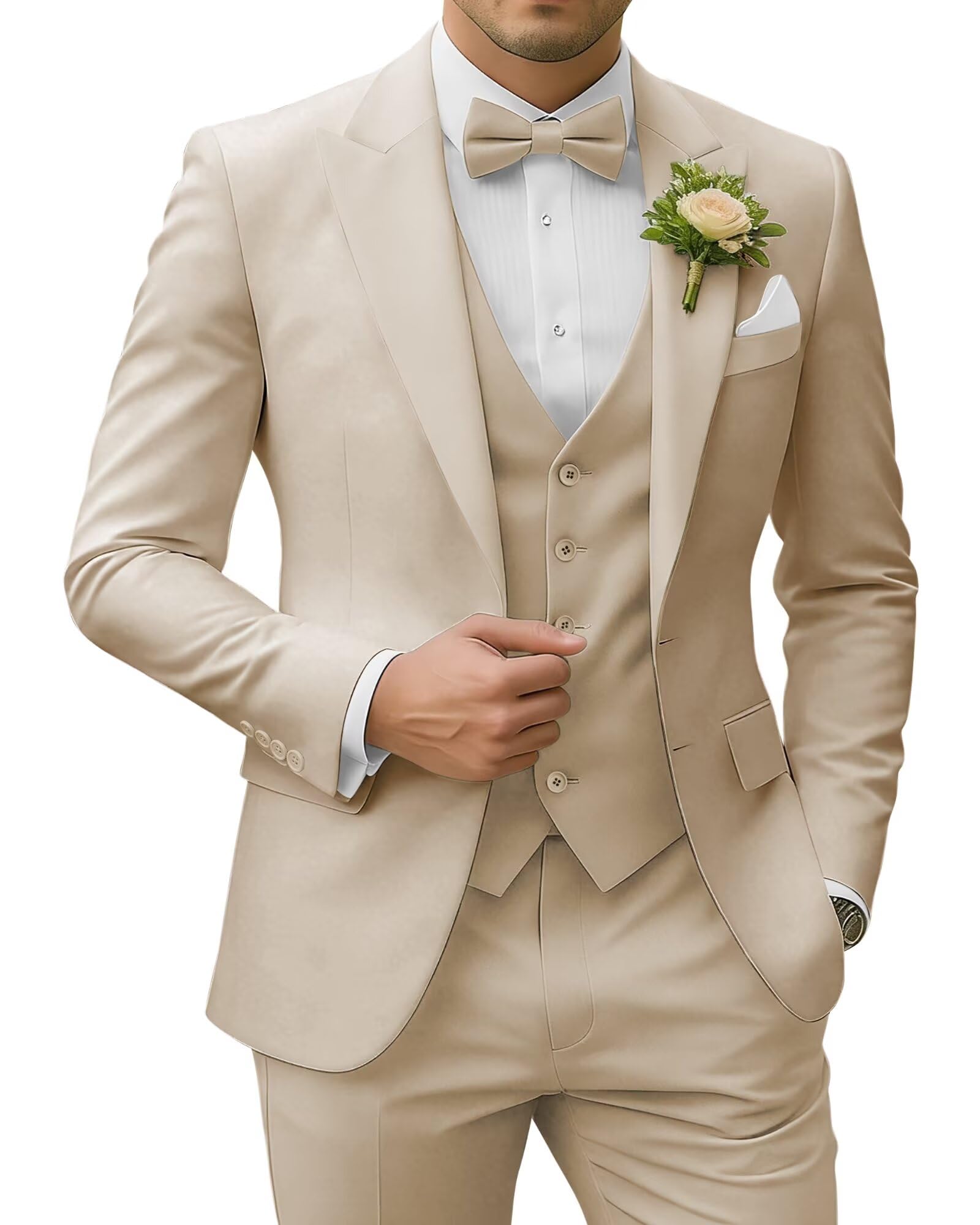 Peak Lapel 3 Piece Slim Fit