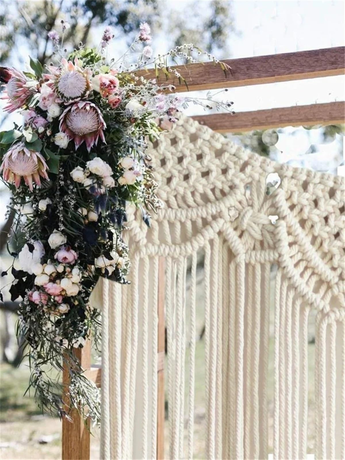 DFGBAPKBL 100 * 115cm Hand Woven Macrame Tapisserie Wandbehang Fenster Tür Vorhänge Hochzeit Hintergrund Home Dekoration Für die Dekoration von Wänden(50CMx65CM)