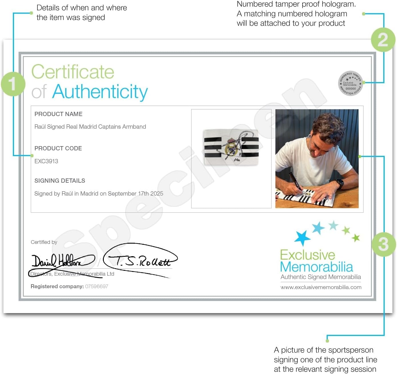 Raul Signed Real Madrid Captain's Armband