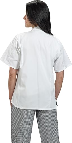 Miniatura 2 de Mercer Culinary Millennia - Chaqueta de manga corta para mujer con botones tradicionales, Blanco