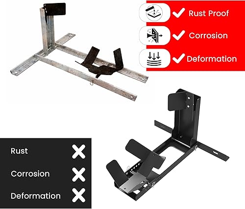 Miniatura 4 de GRAND PITSTOP Calzo de Rueda Universal para Soporte de Motocicleta para Remolque Completamente Ajustable Desmontable Plegable Calzo de Rueda (Negro