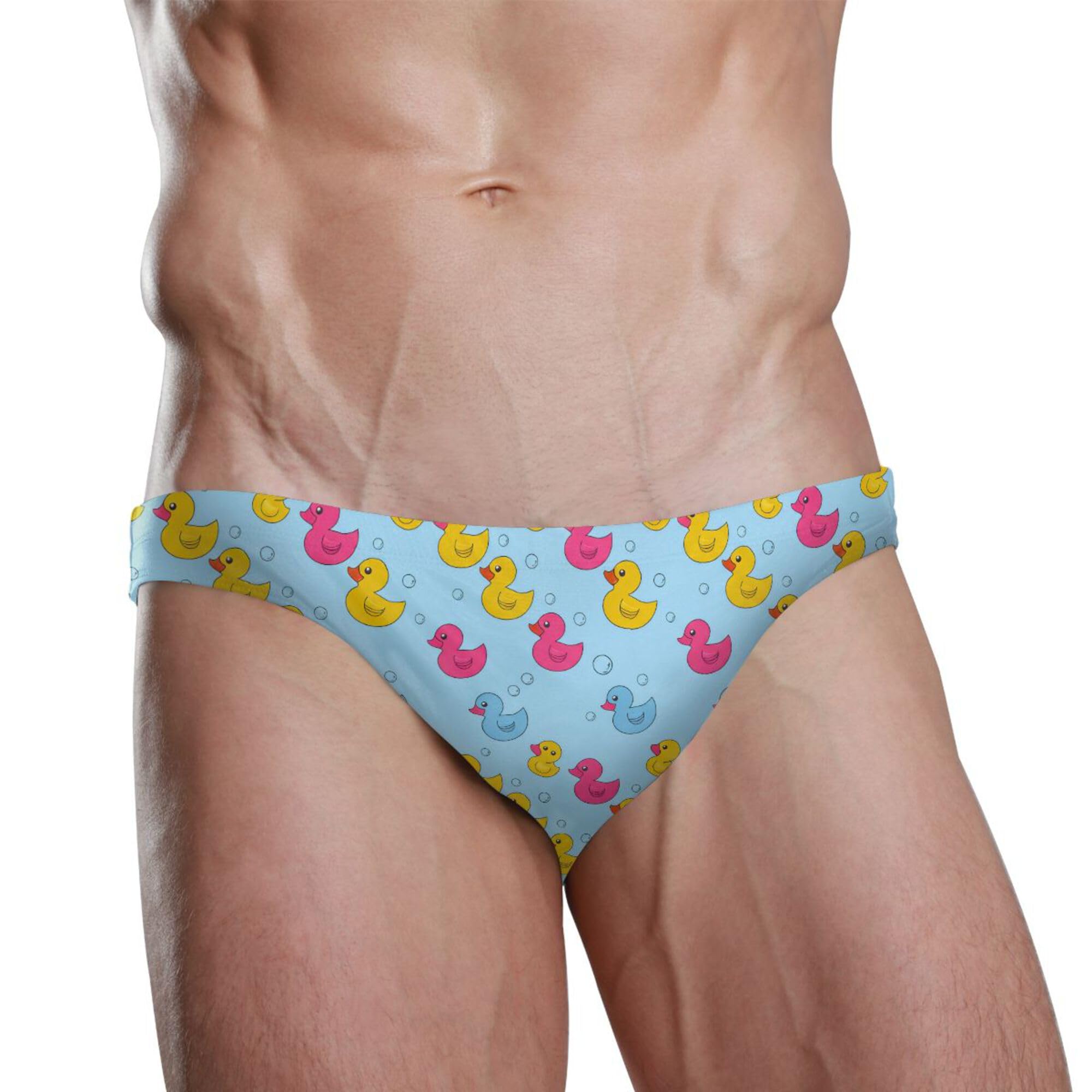 Mens Swim Briefs Cute Yellow Rubber Duck Swimwear Bikini Swimsuit XL B0404260