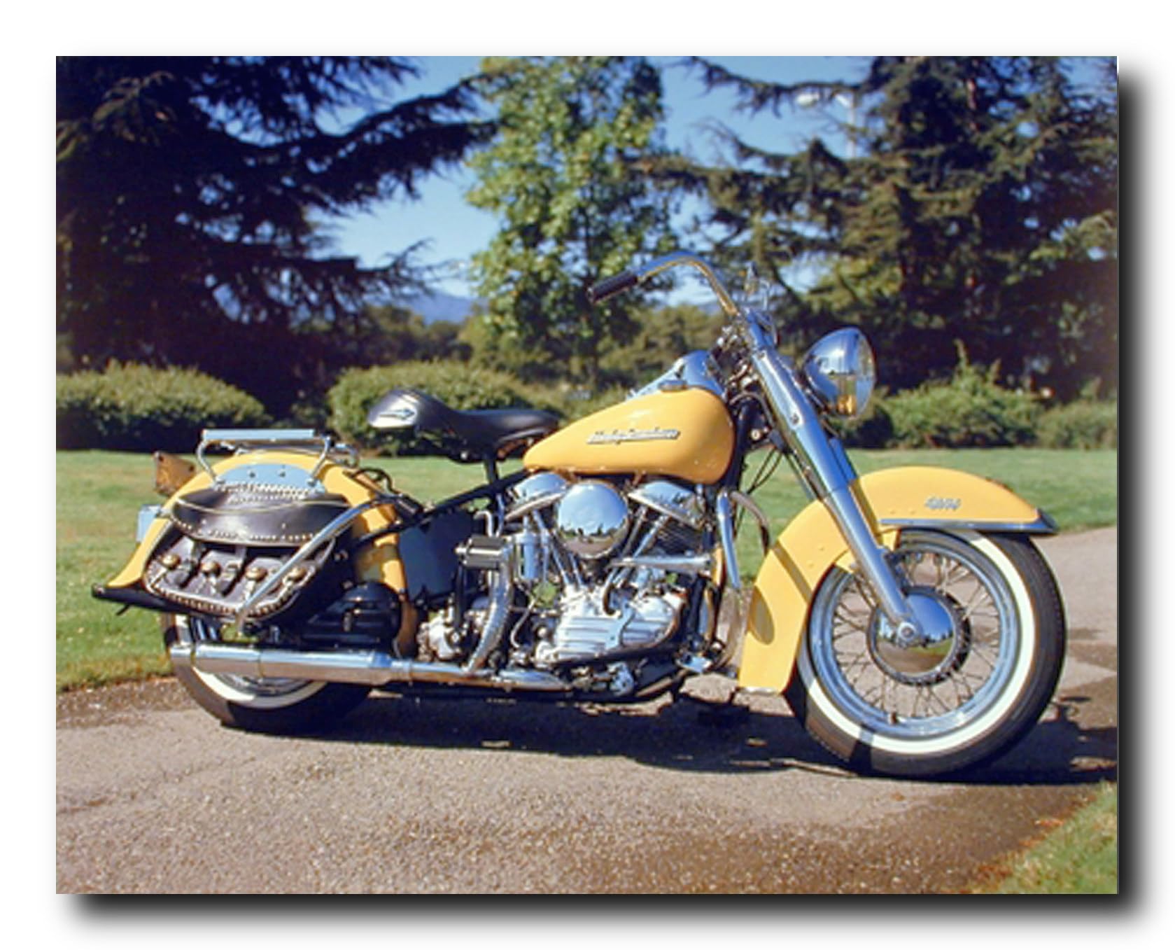 1954 Panhead Harley Davidson Motorcycle Wall Decor Art Print