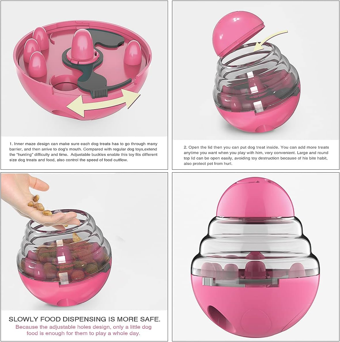 Buy Museray Automatic Pet Slow Feeder Treat Ball Dog Food Treat Dispenser For Pet Increases Iq Interactive And Mental Stimulation Improves Digestion For Small Medium Cats Dogs And Pets Online In Indonesia