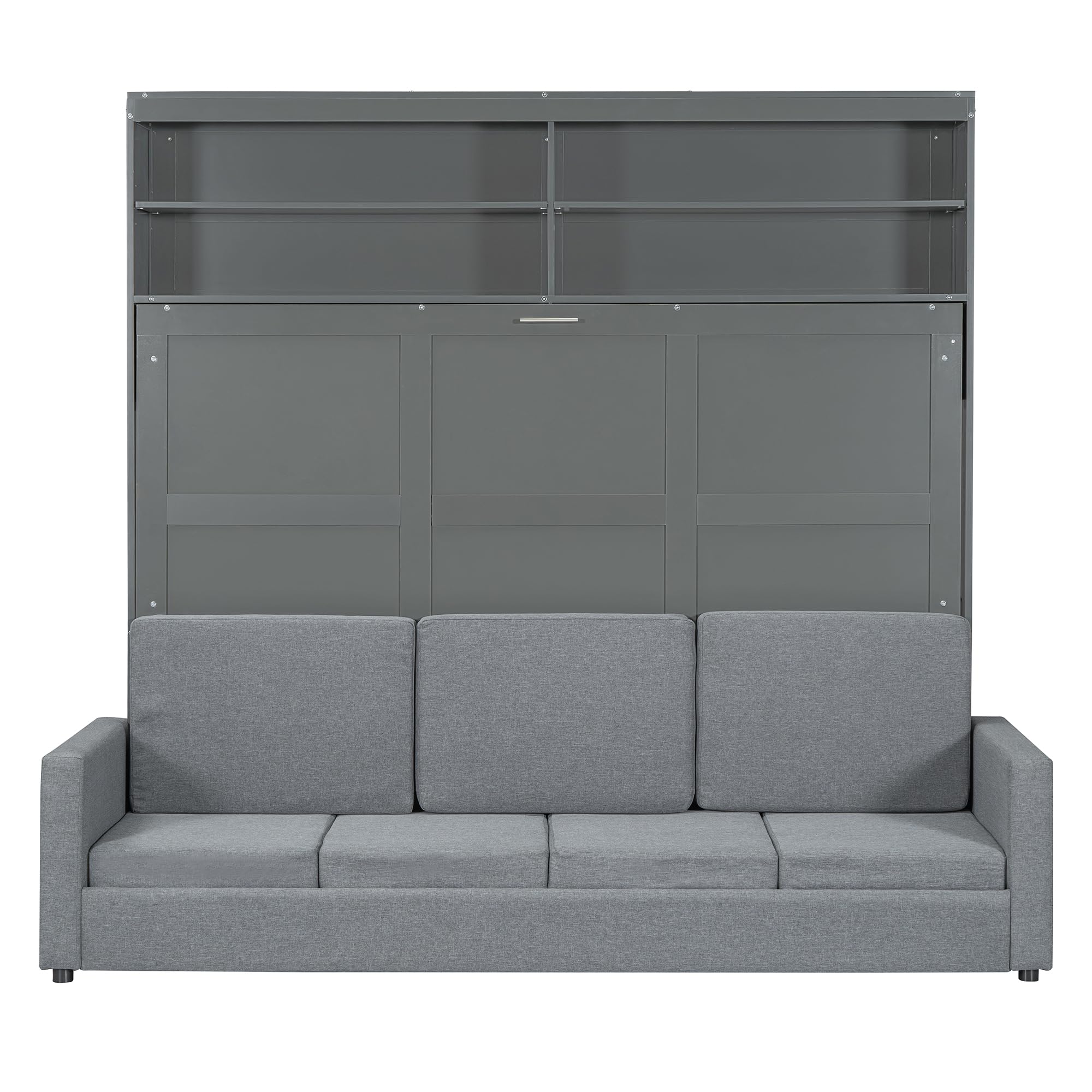 Front view of the DERCASS Murphy Bed with Sofa in sofa mode.