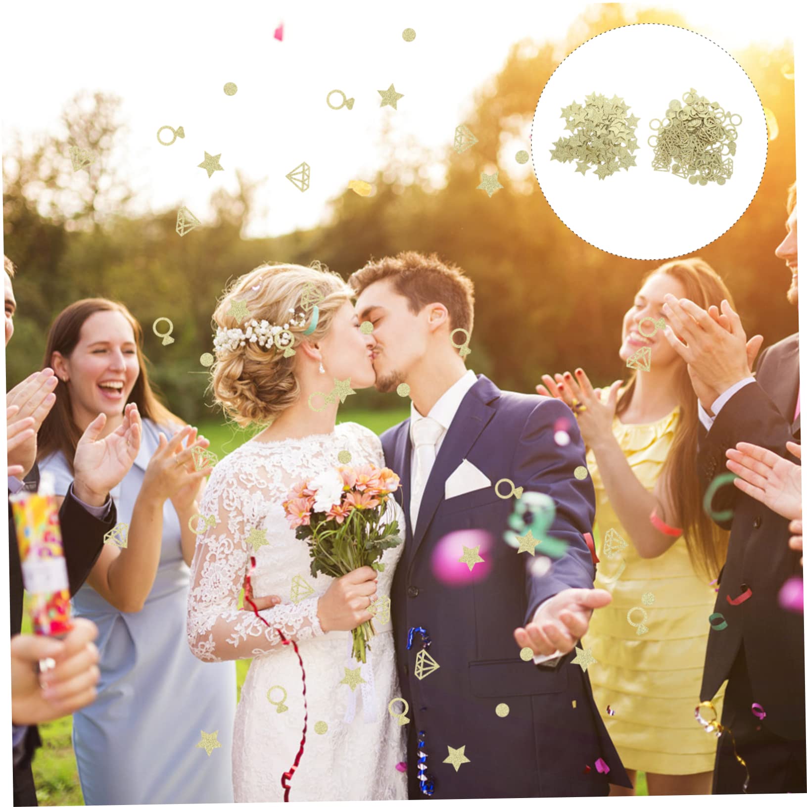 Abaodam 3er-Sets Konfetti- Für Hochzeiten Brautpartys Dekoratives Diamantpapier-konfetti Für Feiern 2 Packungen * 3