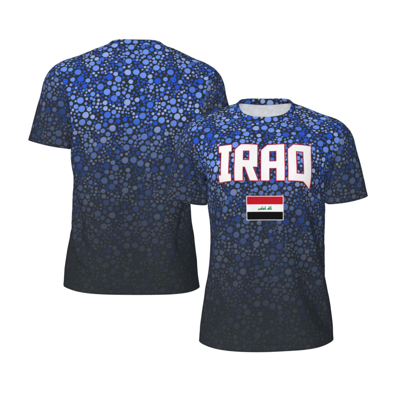 DABOYOZHZH Iraq Flag Cool Iraqans (141) Sports Jersey Mesh T-Shirt 3D Print for Running Cycling Soccer Tennis Fitness Climbing Shirts