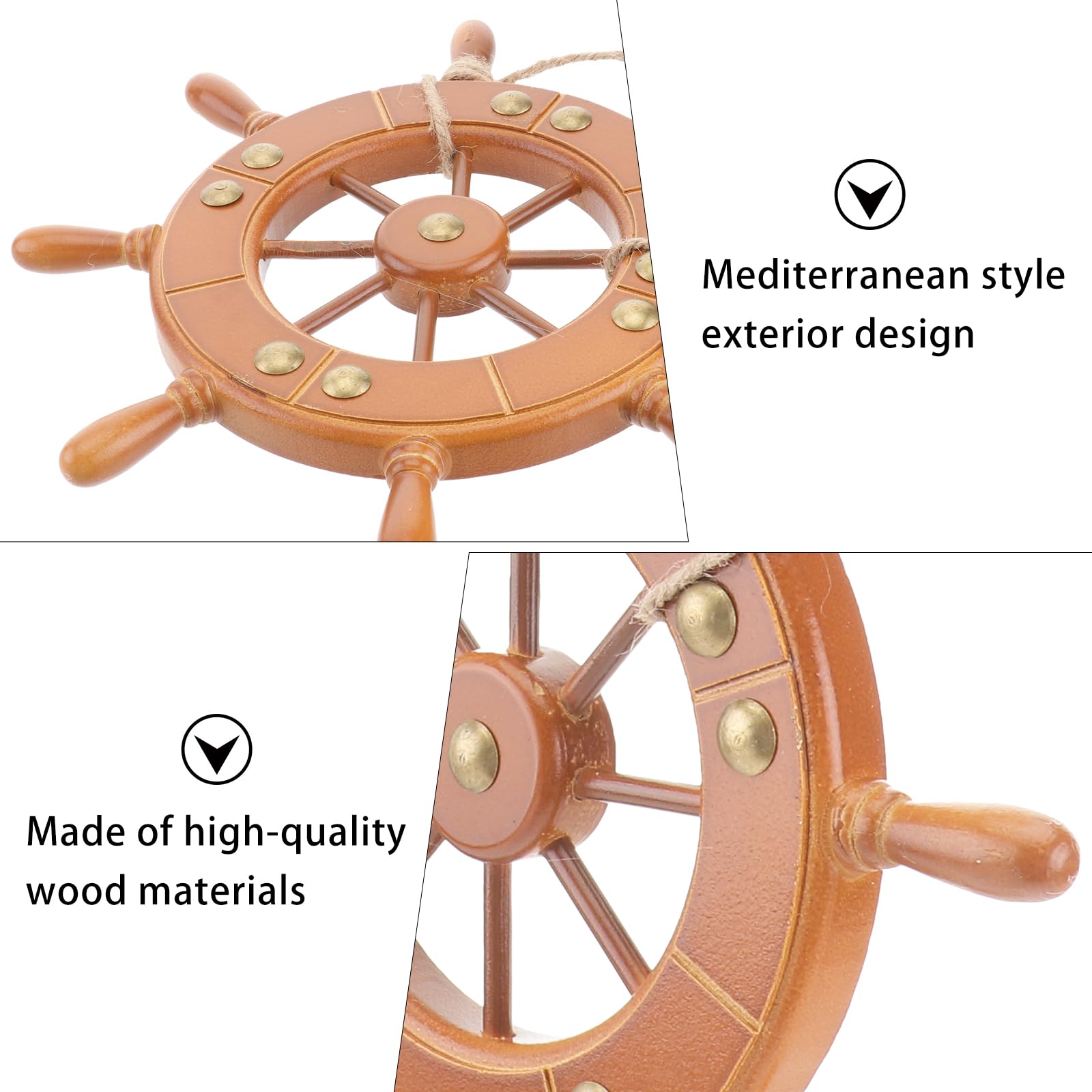 Amazon.co.jp: TOYMYTOY 舵輪 ハンドル 木製 23cm 船舵 置物 オブジェ