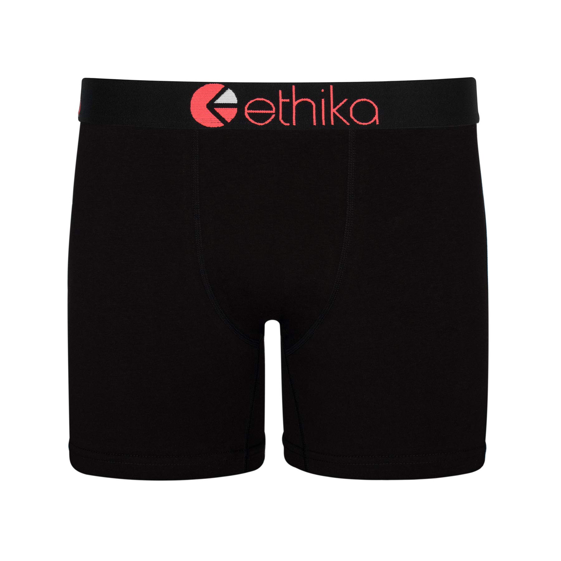 Ethika Mens MID Boxer Brief Solids Black Seal BLK Large