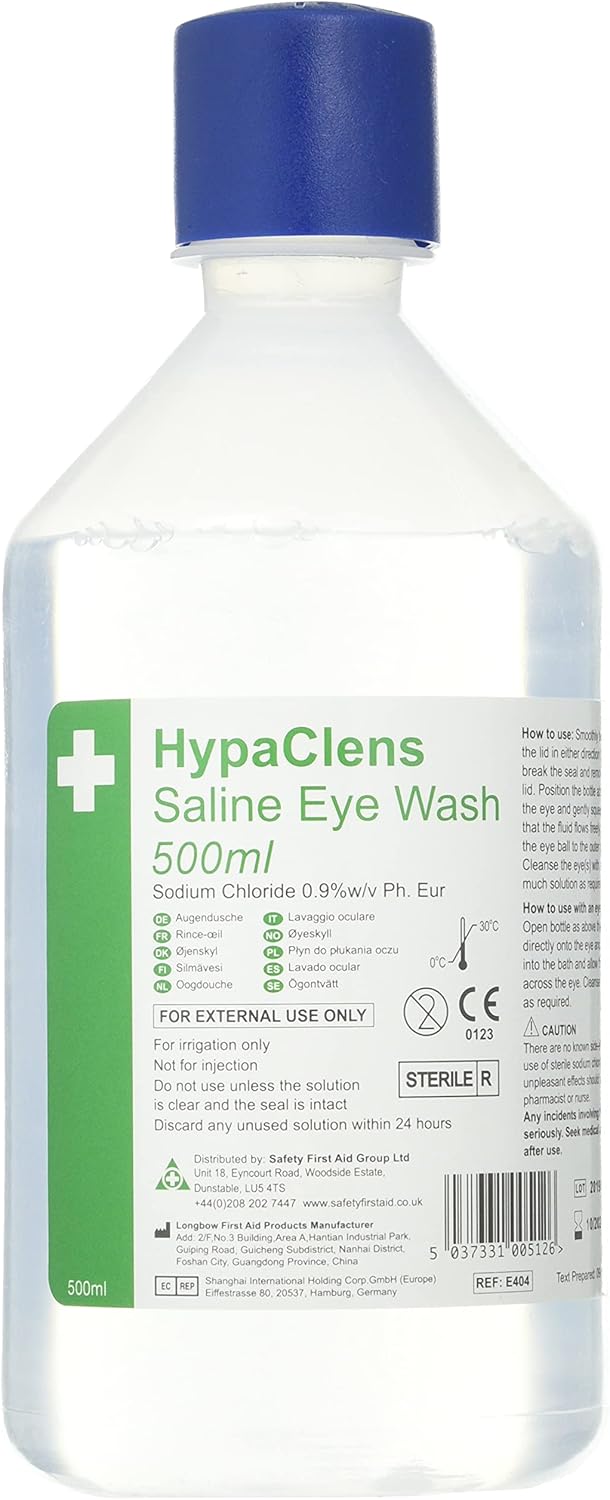 HypaClens Emergency Sterile Saline Solution Eye Wash Bottles Bulk Pack