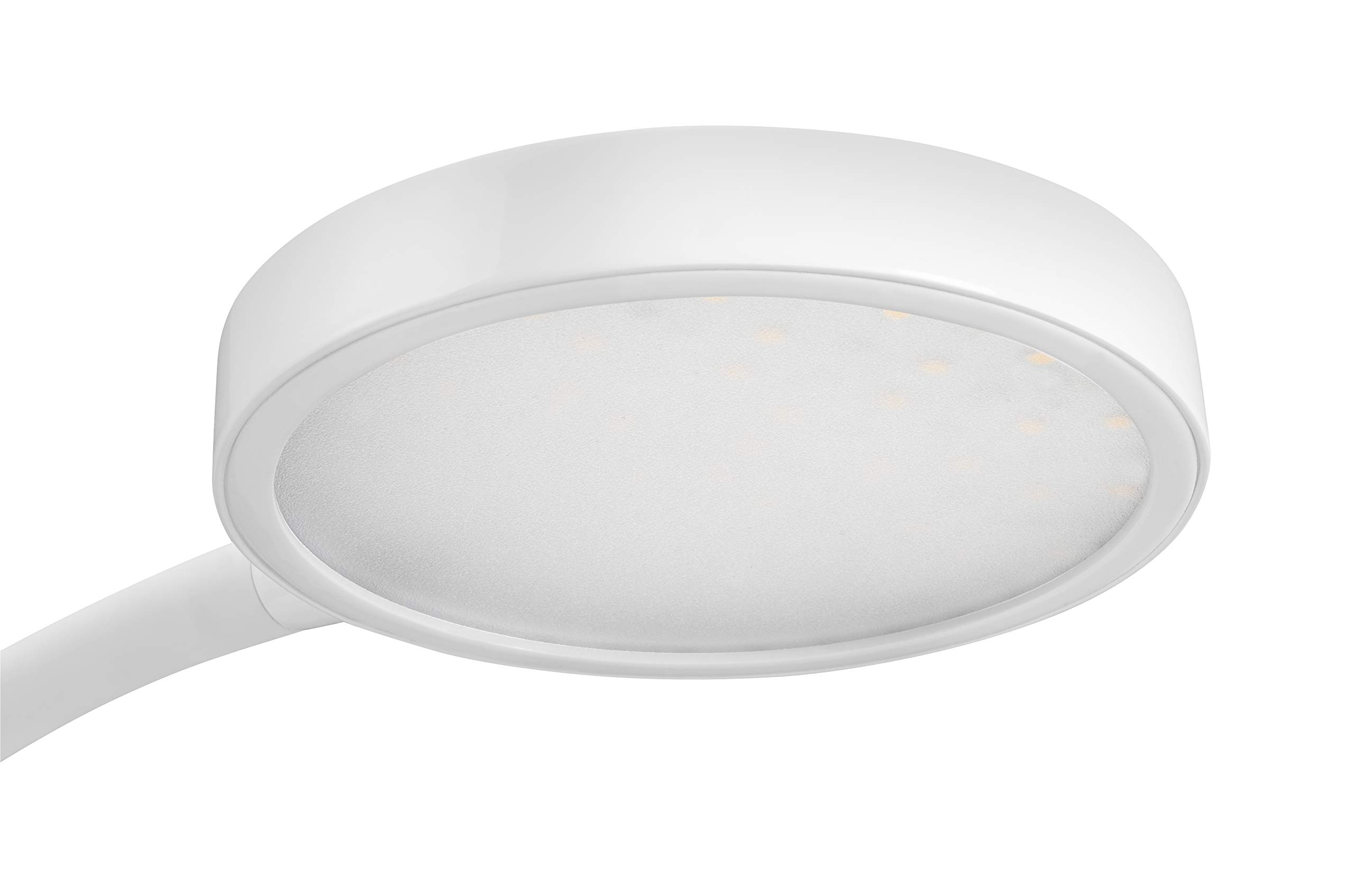 CEP Lampe de Bureau LED FLEX Moderne à Intensité Variable, Interrupteur Tactile, Socle Porte Téléphone Incliné, Lampe sur Pied Blanc