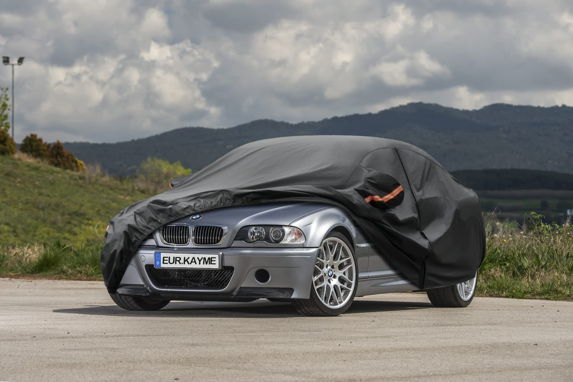 Funda Coche, Kayme Cubre Coches Exterior Impermeable Transpirable Anti-UV Antipolvo de 7 Capas, Cubierta para Coche Compatible con BMW 1 Serie /3 Serie E30/E46/E92, Rcz, Kia Rio (420 a 450 cm) 3M
