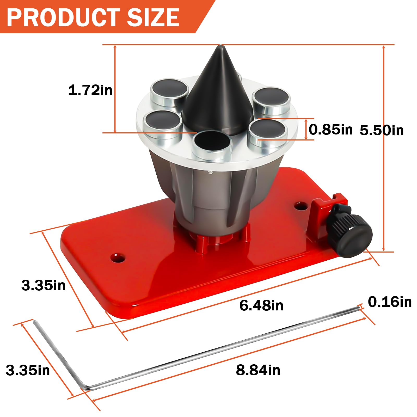 5005 - Afilador de cuchillas para cortacésped y equilibrador de cuchillas 42-047 de repuesto 339075B, equilibrador de cuchillas para cortacésped, soporte magnético para pared (rojo)