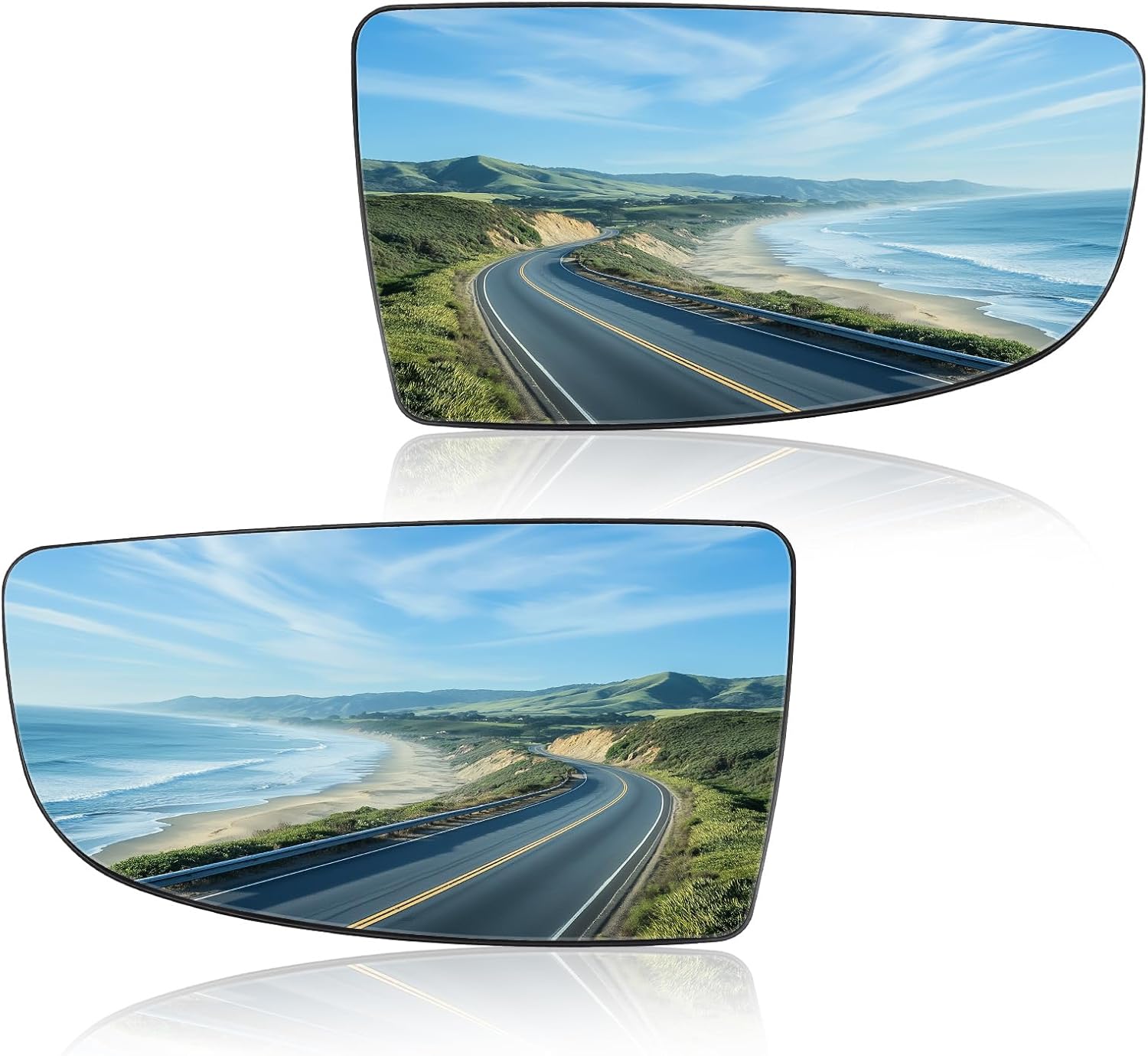 Driver Side Up and Lower Mirror Glass with Compatible with 2015-2025 Ford Transit 150 250 350 2023-2025 E-Transit Replace BK3Z17K707B CK4Z17K707B