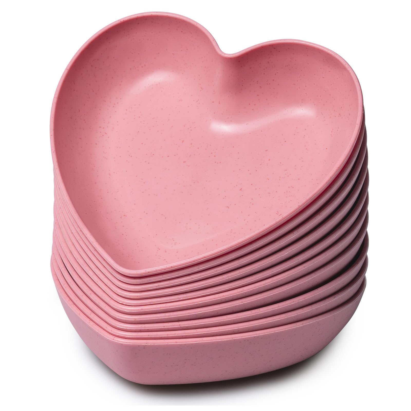 Heart Shaped Plates, 10-Pack Pink Heart Shaped Dinner Plates Dinnerware Dishes for Valentine's, Birthdays, Bridal Showers, Baby Showers, 5.9 x 5.3 x
